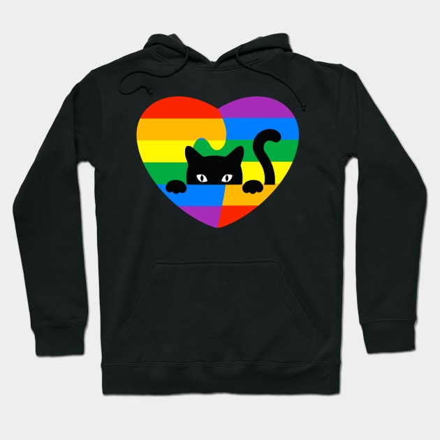 cat Rainbow Flag Human Rights Womens & Gay Rights LGBTQ+ Pride Hoodie by IYearDesign